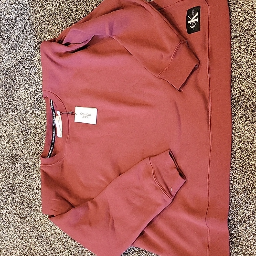 NWT CK sweatshirt muted red 1X